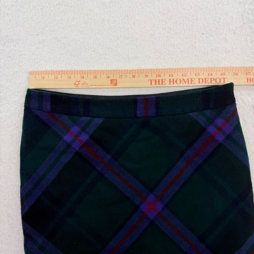 Eddie Bauer Women's Classic Plaid Wool-Blend Midi Skirt Size 8